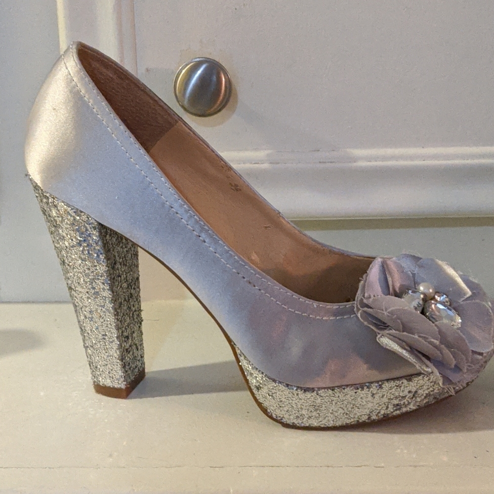 Chunky Silver Heels